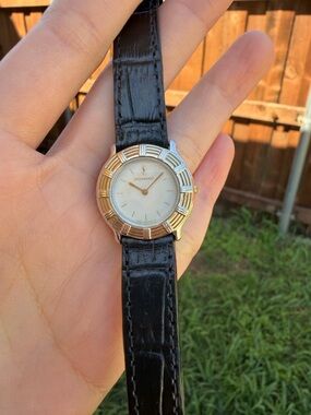 Yves Saint Laurent Gold & Black Round Dress Watch